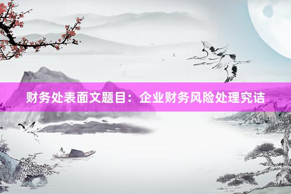 财务处表面文题目：企业财务风险处理究诘